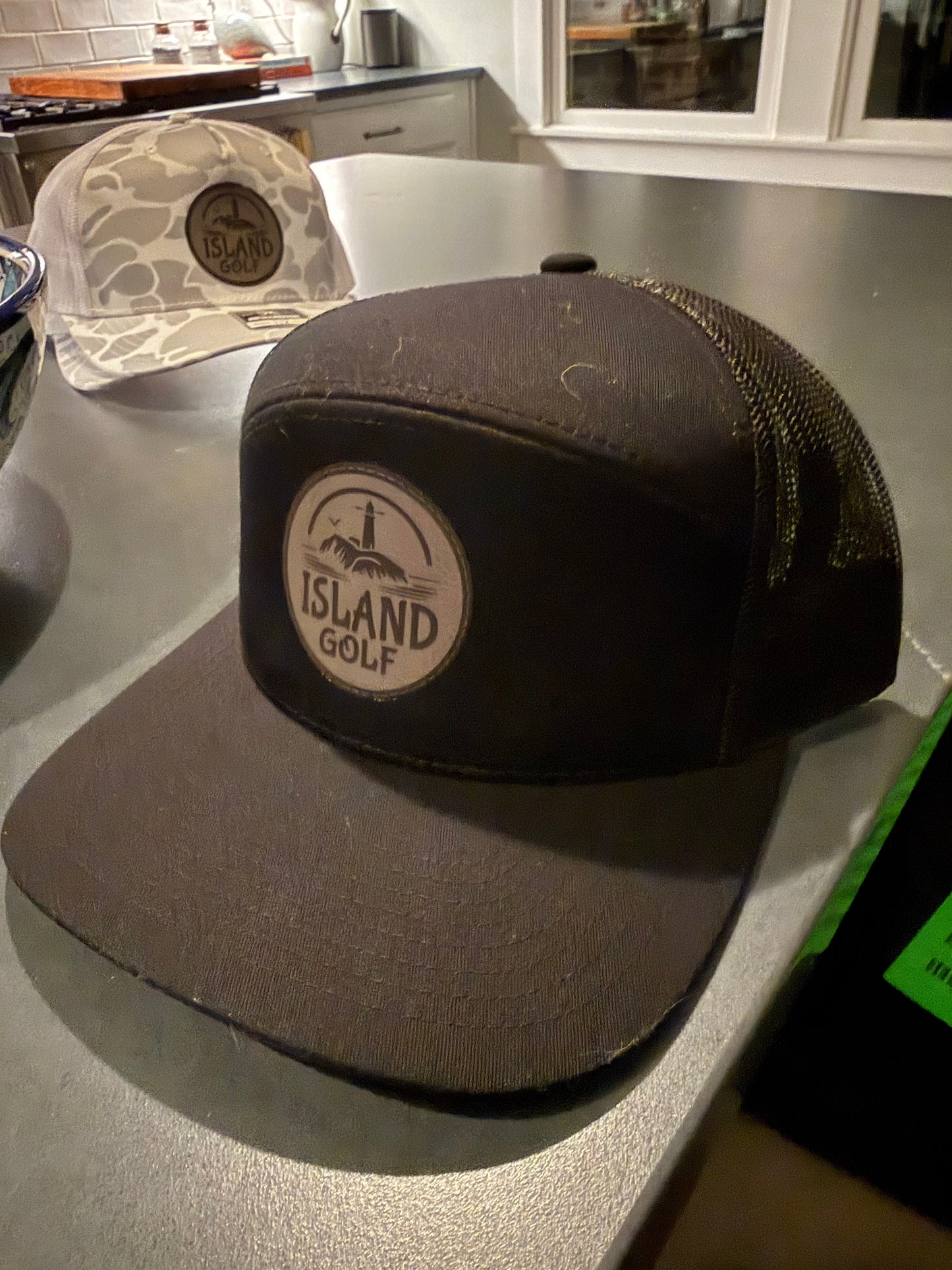 Island Golf Black Trucker Hat