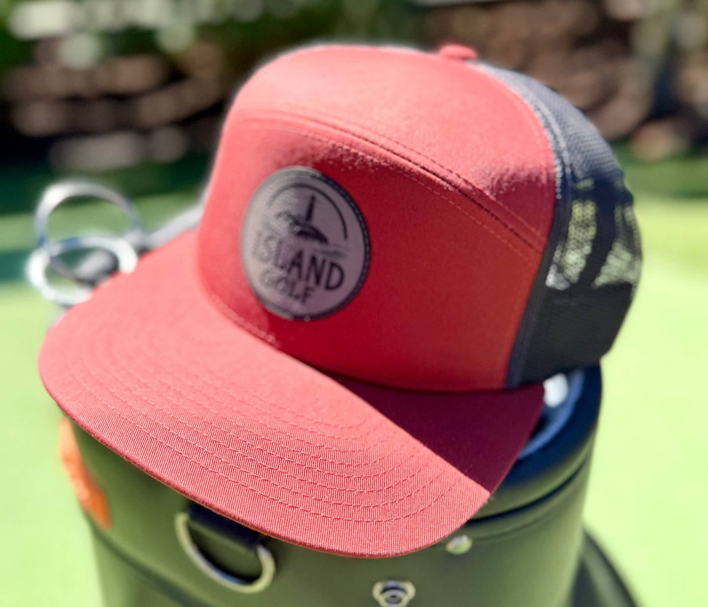 Island Golf Red and Black Trucker Hat