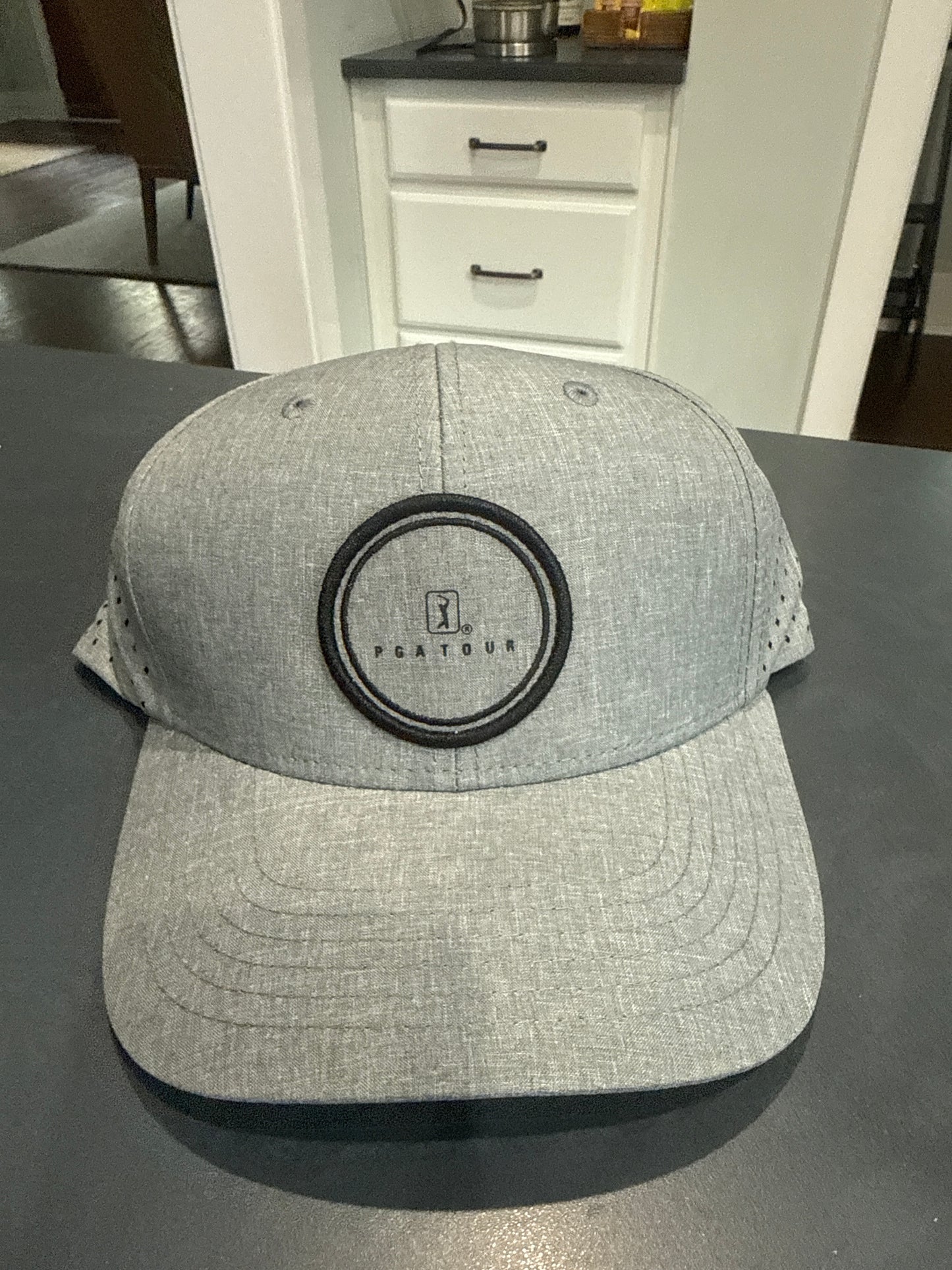 PGA Tour Grey Hat Black Patch